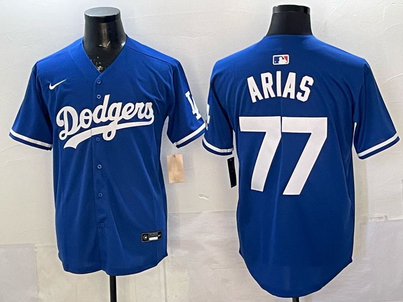 Men 2026 Los Angeles Dodgers #77 Arias Blue Game Nike MLB Jersey style 04